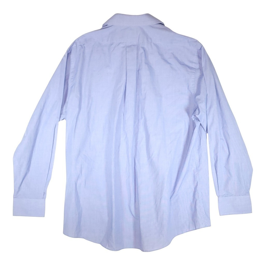 Chaps Dress Shirt Mens 17.5 34/35 Blue Check Essentials Wrinkle Free Regular Fit - Picture 4 of 9